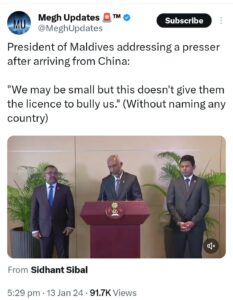 भारत के साथ विवाद के बीच मालदीव के राष्ट्रपति मुइज्जू ने चीन यात्रा पर दी प्रतिक्रिया: हमें कम मत समझो